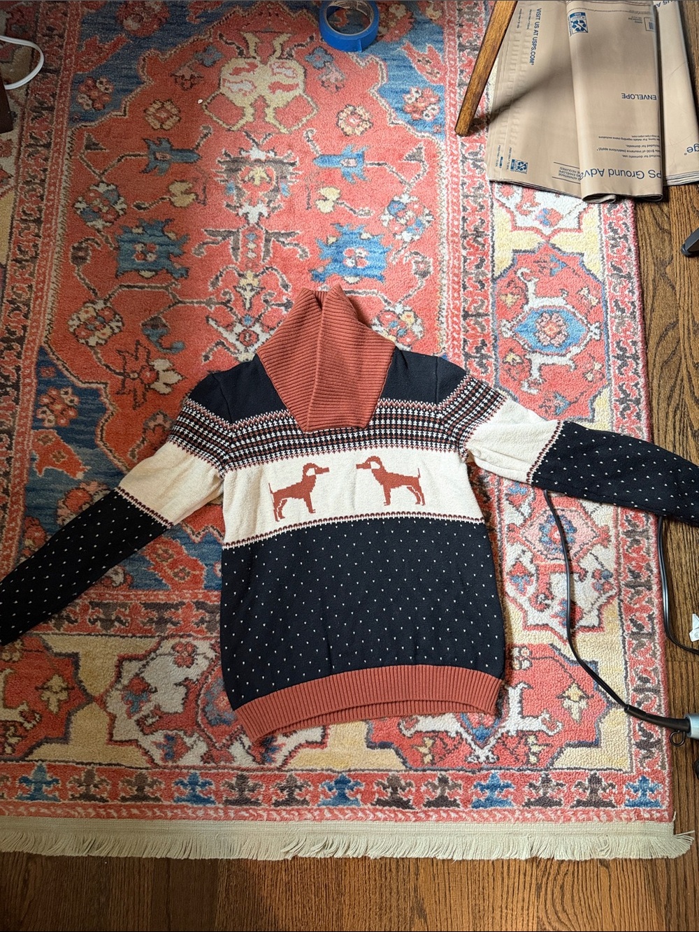 Janie and Jack Fair Isle Dog Sweater
